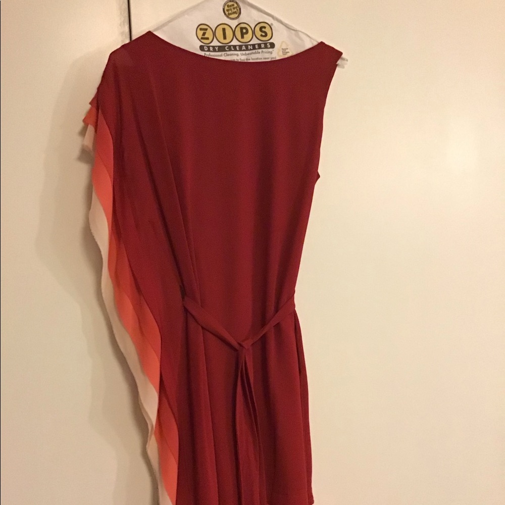 Vince Camuto size 8 silk chiffon burgundy dress.